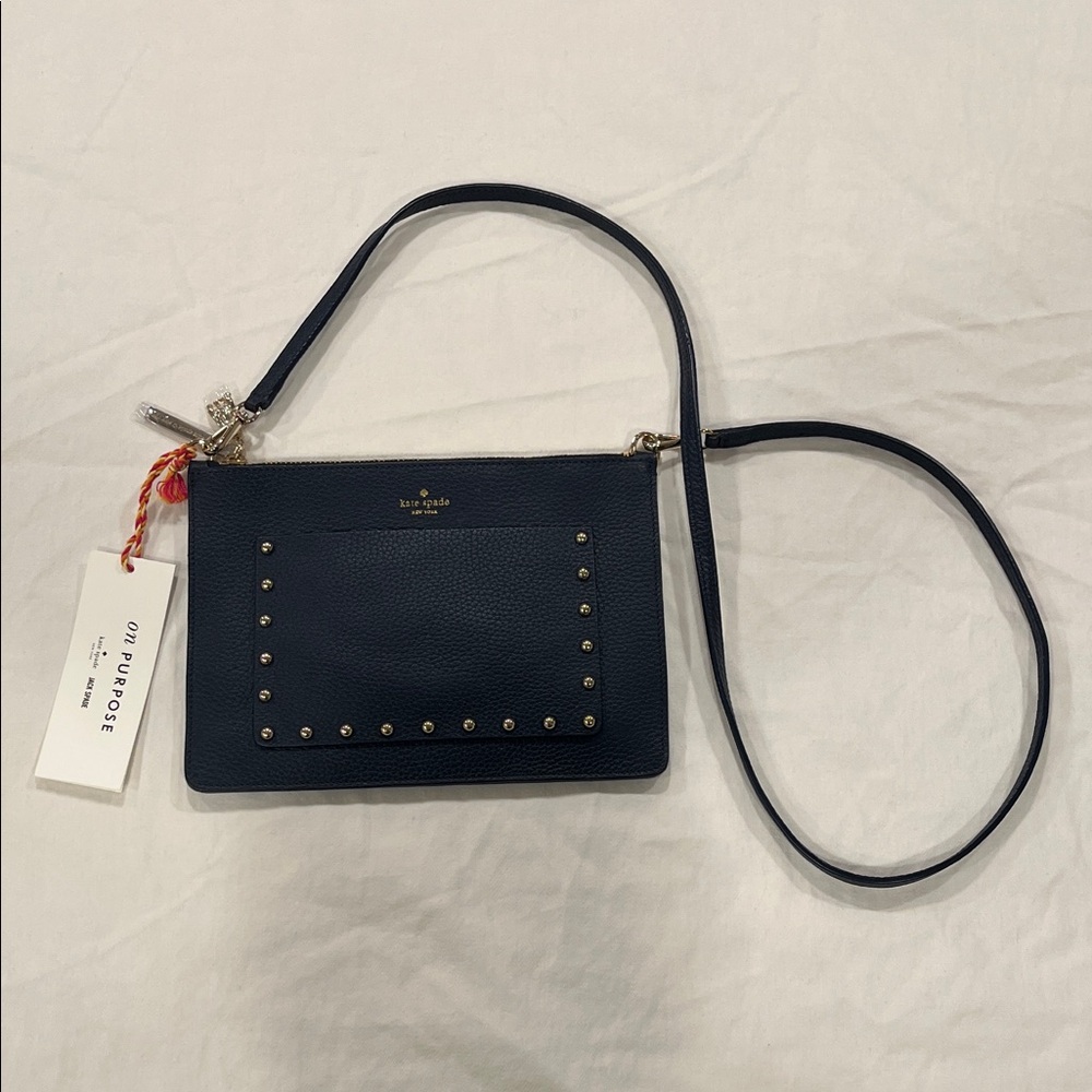 Kate Spade Black Wristlet with Stud Accents